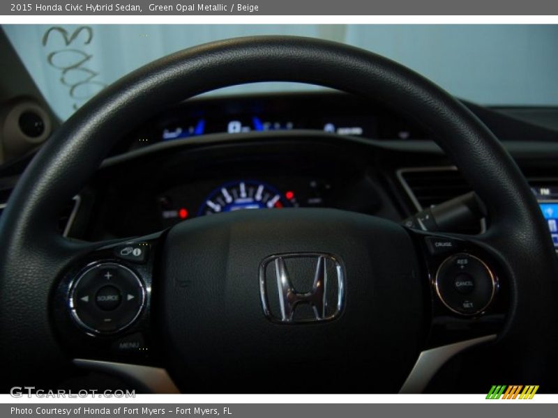 Green Opal Metallic / Beige 2015 Honda Civic Hybrid Sedan