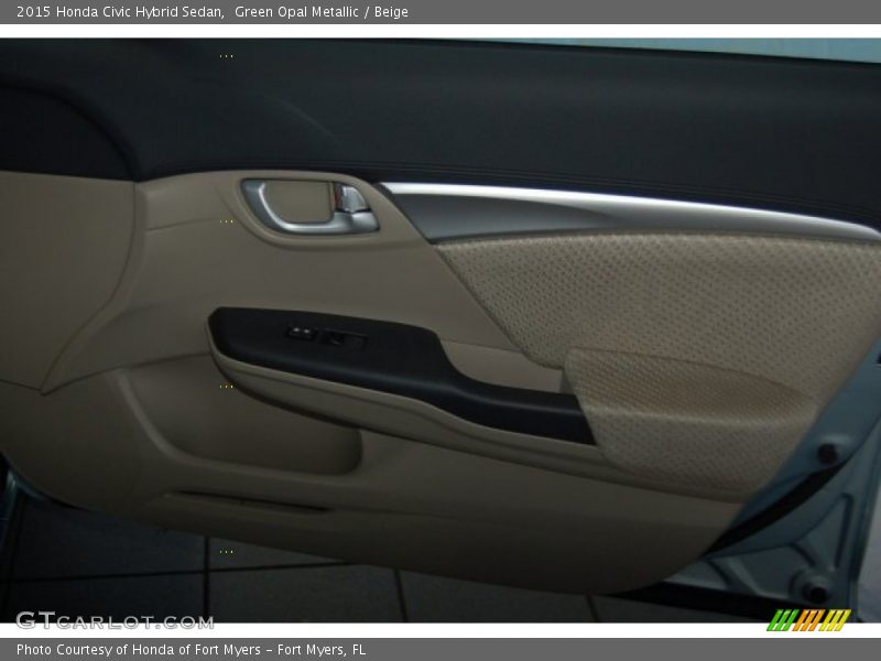 Green Opal Metallic / Beige 2015 Honda Civic Hybrid Sedan