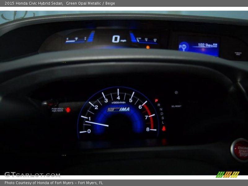 Green Opal Metallic / Beige 2015 Honda Civic Hybrid Sedan