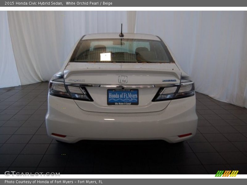 White Orchid Pearl / Beige 2015 Honda Civic Hybrid Sedan