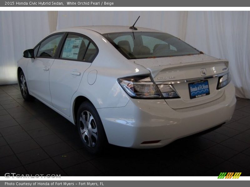 White Orchid Pearl / Beige 2015 Honda Civic Hybrid Sedan