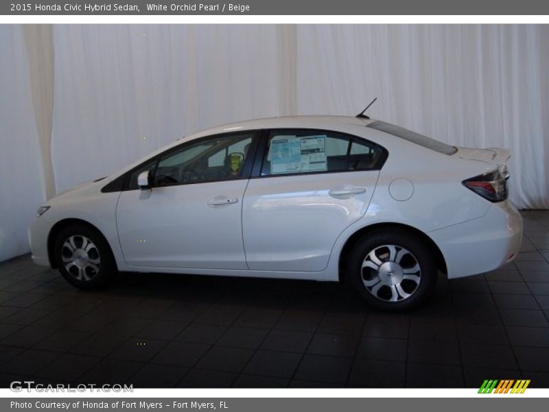White Orchid Pearl / Beige 2015 Honda Civic Hybrid Sedan