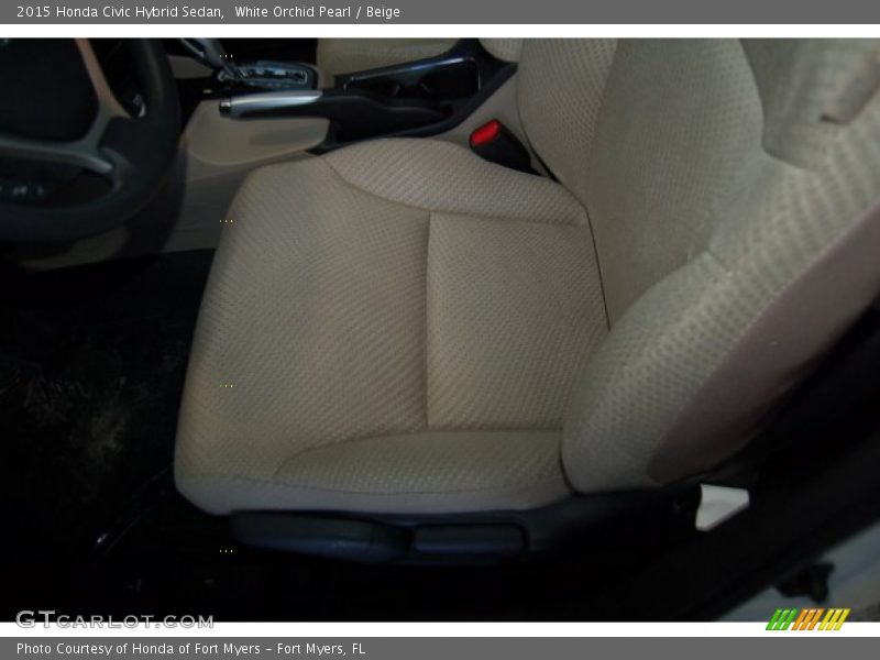 White Orchid Pearl / Beige 2015 Honda Civic Hybrid Sedan