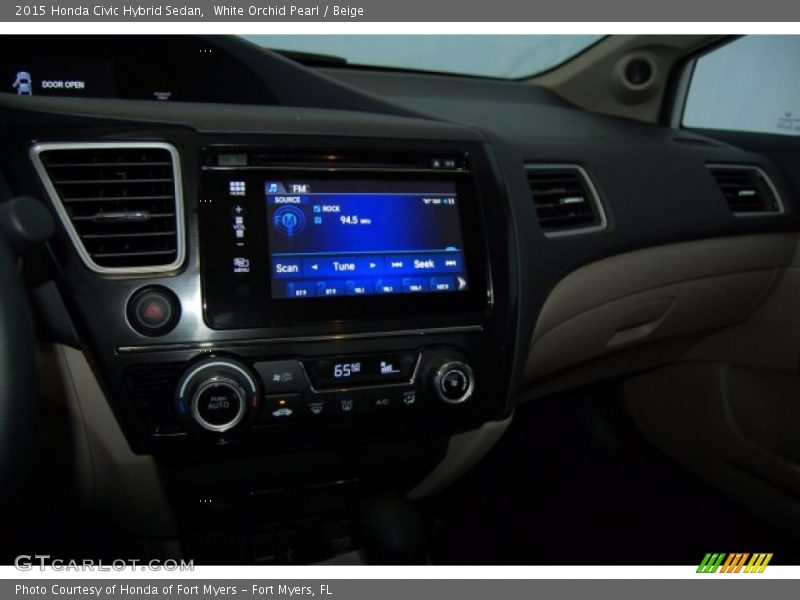 White Orchid Pearl / Beige 2015 Honda Civic Hybrid Sedan