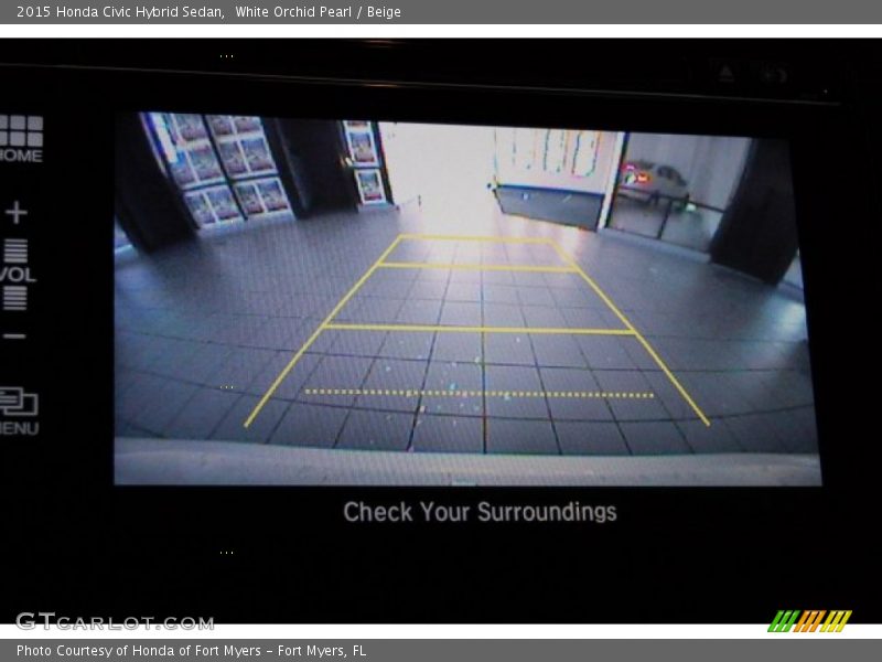 White Orchid Pearl / Beige 2015 Honda Civic Hybrid Sedan