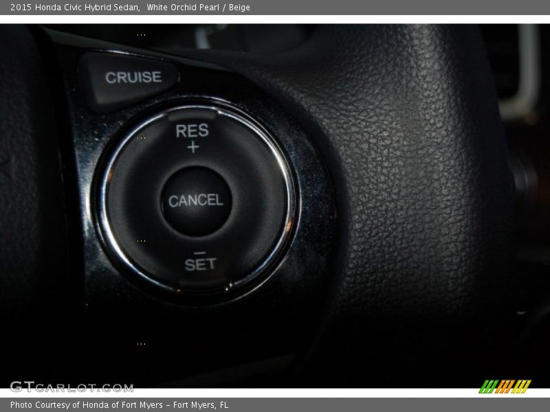 White Orchid Pearl / Beige 2015 Honda Civic Hybrid Sedan