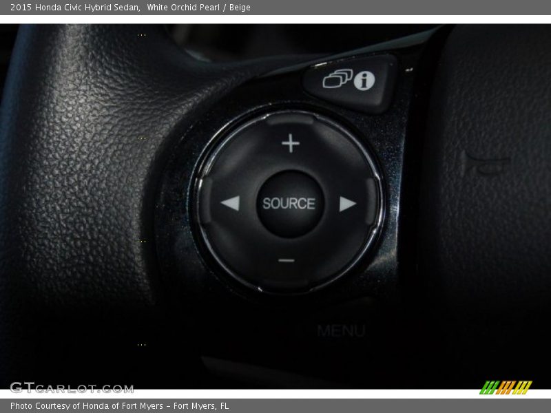 White Orchid Pearl / Beige 2015 Honda Civic Hybrid Sedan