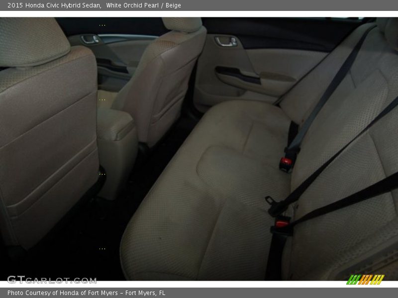 White Orchid Pearl / Beige 2015 Honda Civic Hybrid Sedan
