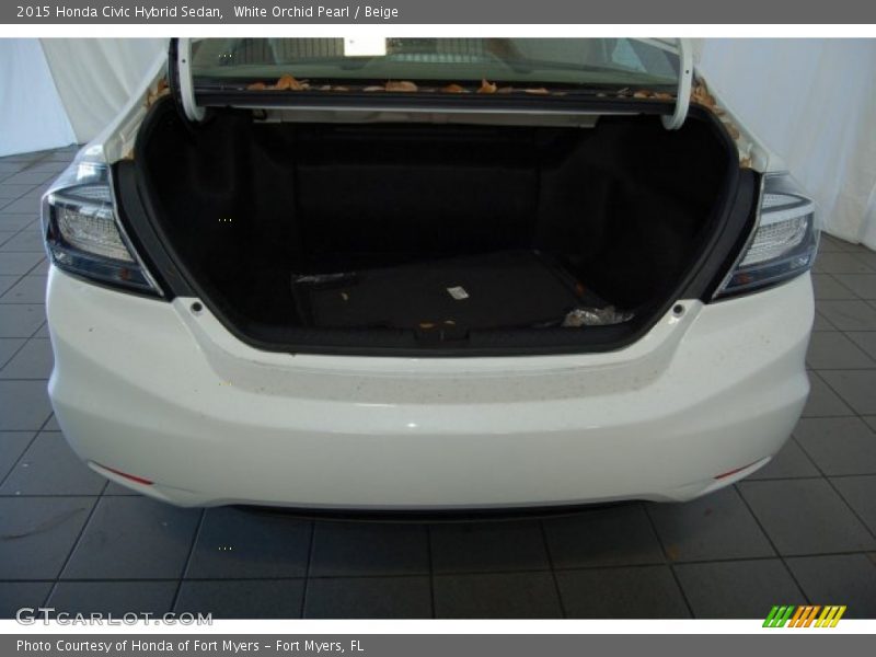 White Orchid Pearl / Beige 2015 Honda Civic Hybrid Sedan