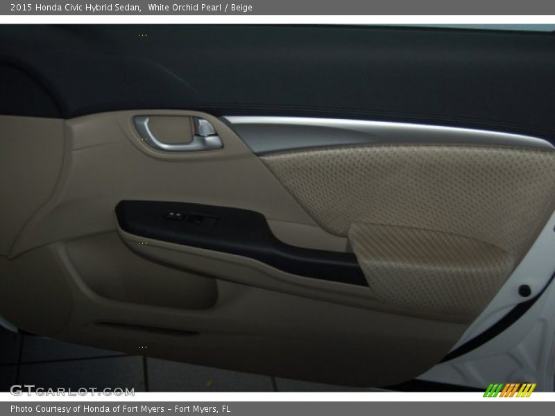 White Orchid Pearl / Beige 2015 Honda Civic Hybrid Sedan
