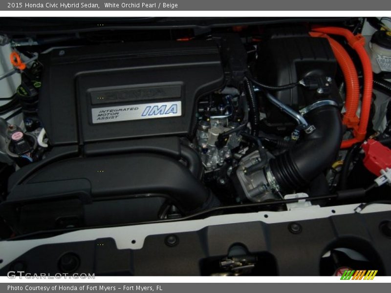White Orchid Pearl / Beige 2015 Honda Civic Hybrid Sedan
