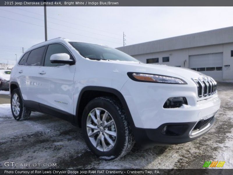 Bright White / Indigo Blue/Brown 2015 Jeep Cherokee Limited 4x4