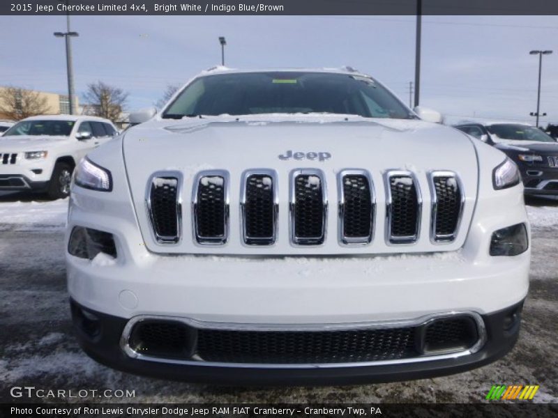 Bright White / Indigo Blue/Brown 2015 Jeep Cherokee Limited 4x4