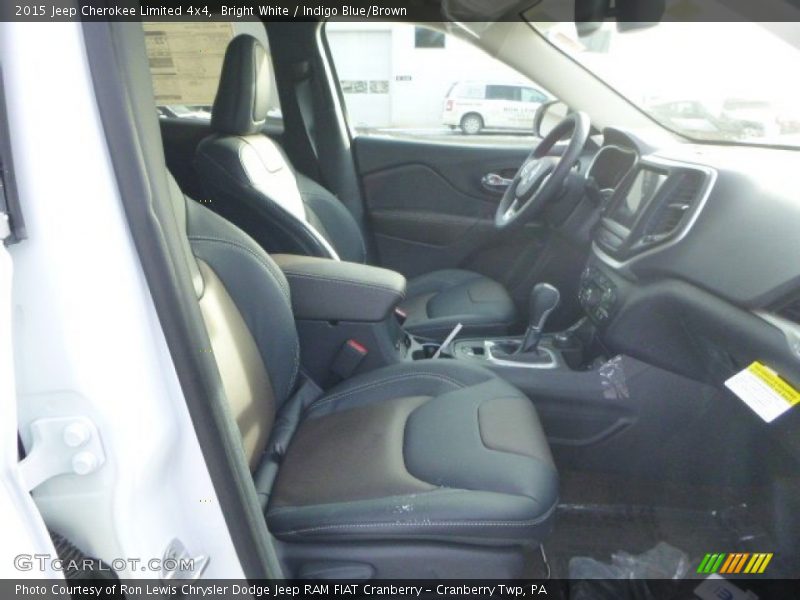 Bright White / Indigo Blue/Brown 2015 Jeep Cherokee Limited 4x4