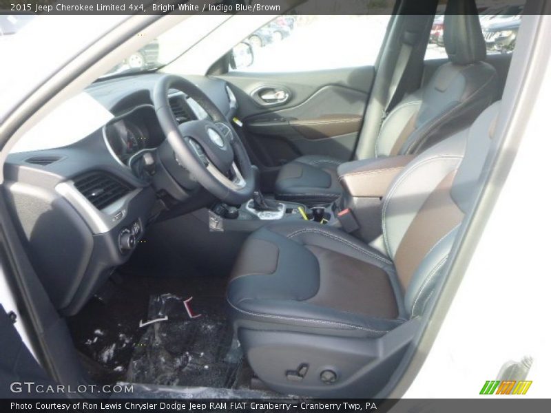 Bright White / Indigo Blue/Brown 2015 Jeep Cherokee Limited 4x4