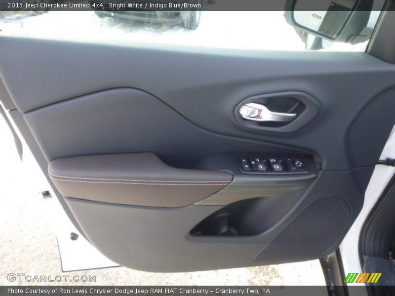 Bright White / Indigo Blue/Brown 2015 Jeep Cherokee Limited 4x4