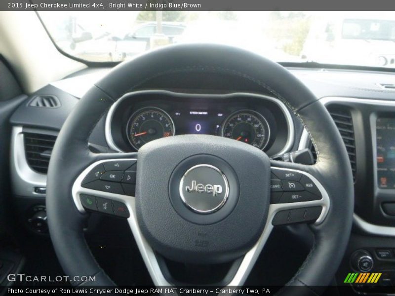 Bright White / Indigo Blue/Brown 2015 Jeep Cherokee Limited 4x4