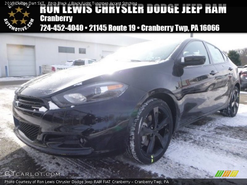 Pitch Black / Black/Light Tungsten Accent Stitching 2015 Dodge Dart SXT