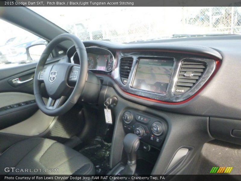 Pitch Black / Black/Light Tungsten Accent Stitching 2015 Dodge Dart SXT