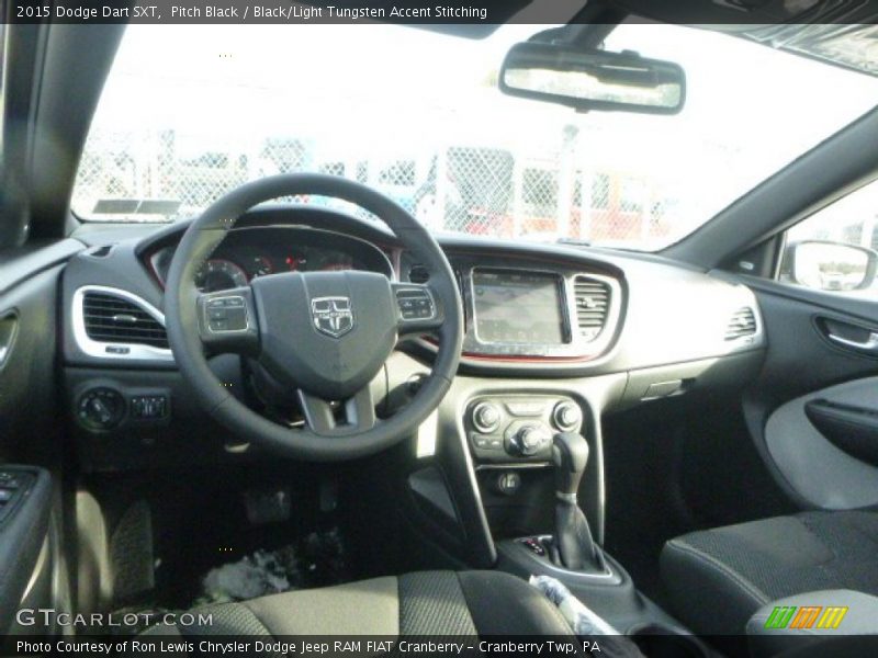Pitch Black / Black/Light Tungsten Accent Stitching 2015 Dodge Dart SXT