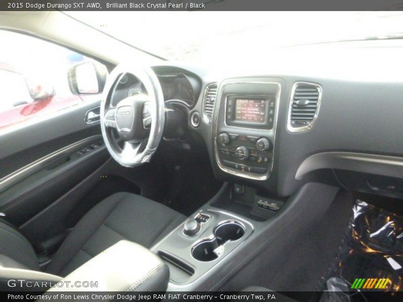 Brilliant Black Crystal Pearl / Black 2015 Dodge Durango SXT AWD