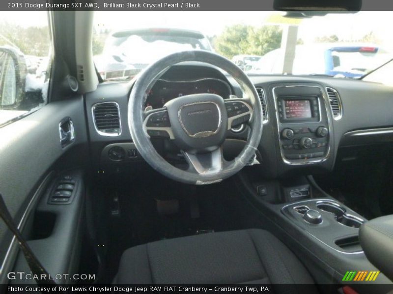 Brilliant Black Crystal Pearl / Black 2015 Dodge Durango SXT AWD
