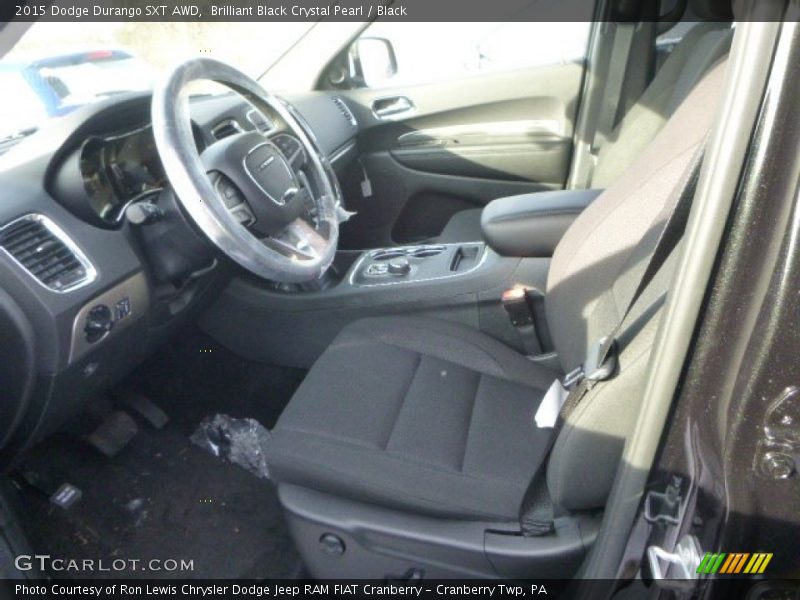 Brilliant Black Crystal Pearl / Black 2015 Dodge Durango SXT AWD