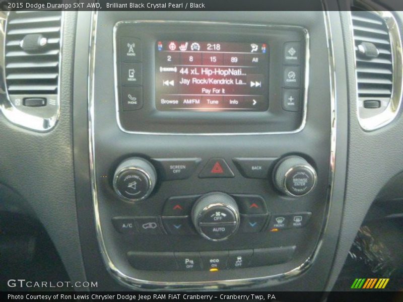 Brilliant Black Crystal Pearl / Black 2015 Dodge Durango SXT AWD