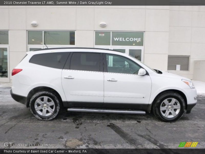 Summit White / Dark Gray/Light Gray 2010 Chevrolet Traverse LT AWD