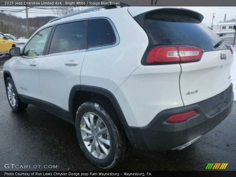 Bright White / Indigo Blue/Brown 2015 Jeep Cherokee Limited 4x4