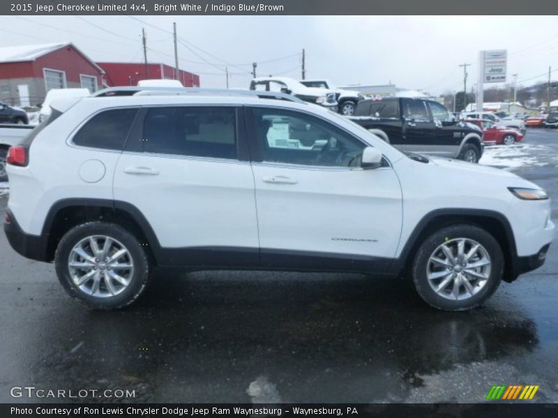 Bright White / Indigo Blue/Brown 2015 Jeep Cherokee Limited 4x4
