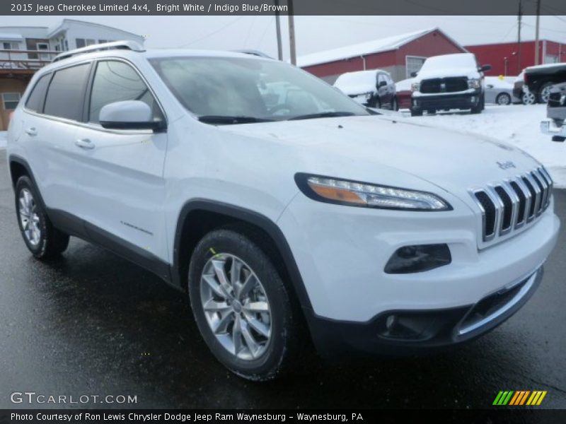 Bright White / Indigo Blue/Brown 2015 Jeep Cherokee Limited 4x4