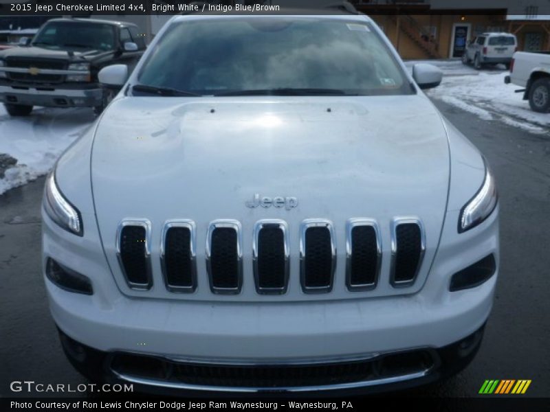 Bright White / Indigo Blue/Brown 2015 Jeep Cherokee Limited 4x4