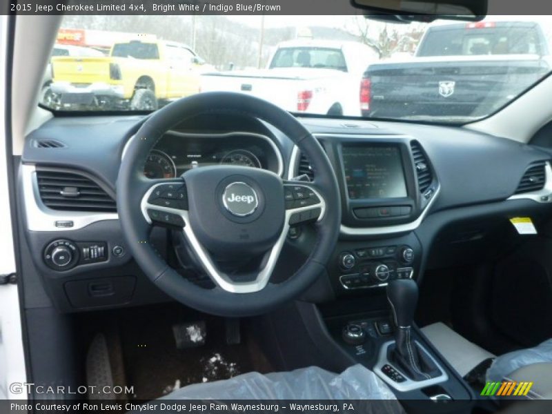 Bright White / Indigo Blue/Brown 2015 Jeep Cherokee Limited 4x4