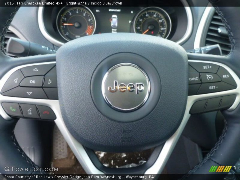 Bright White / Indigo Blue/Brown 2015 Jeep Cherokee Limited 4x4