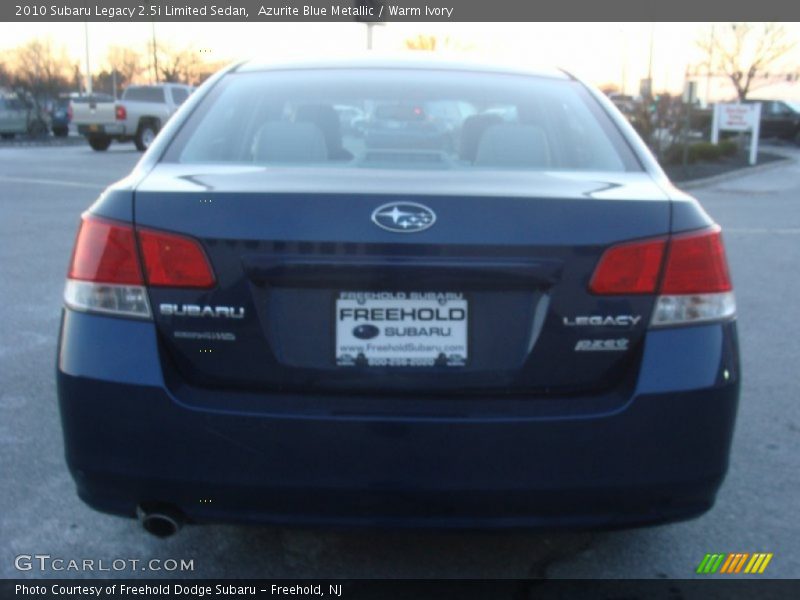 Azurite Blue Metallic / Warm Ivory 2010 Subaru Legacy 2.5i Limited Sedan