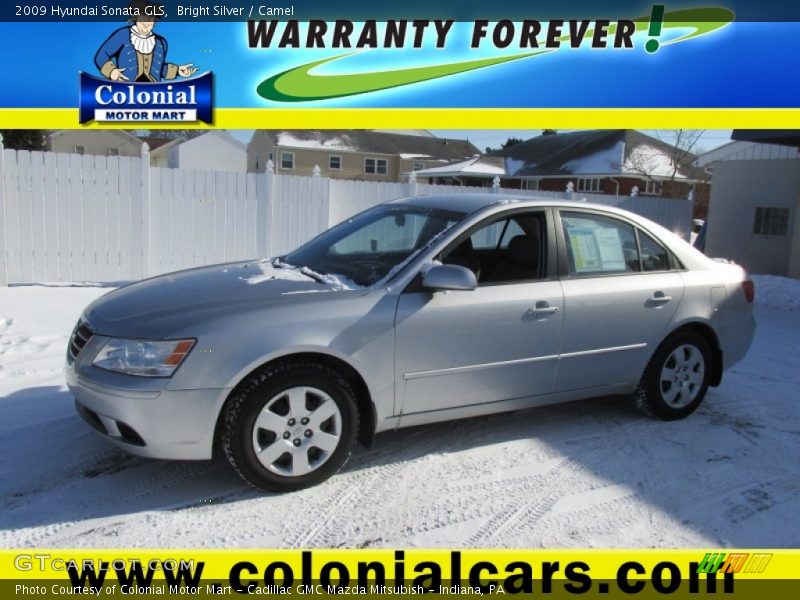 Bright Silver / Camel 2009 Hyundai Sonata GLS