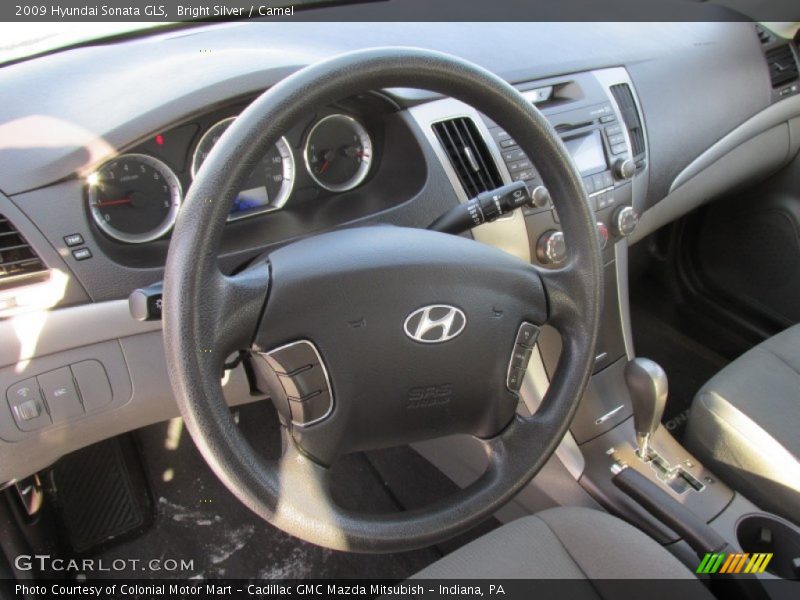 Bright Silver / Camel 2009 Hyundai Sonata GLS