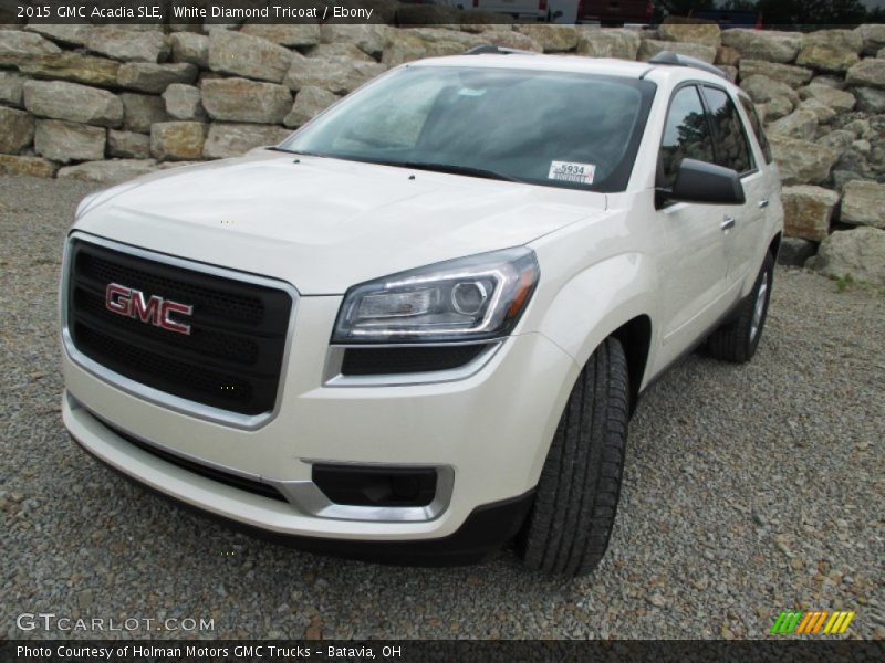 White Diamond Tricoat / Ebony 2015 GMC Acadia SLE