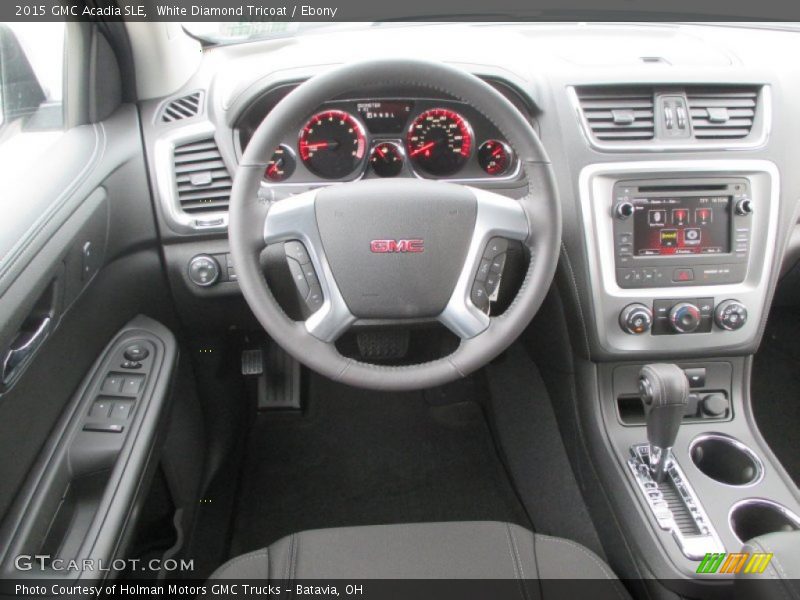 White Diamond Tricoat / Ebony 2015 GMC Acadia SLE