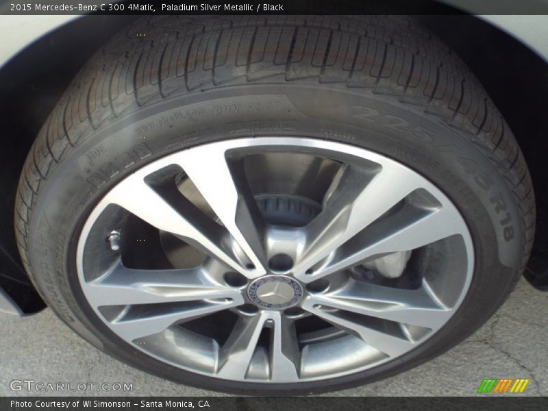 Paladium Silver Metallic / Black 2015 Mercedes-Benz C 300 4Matic