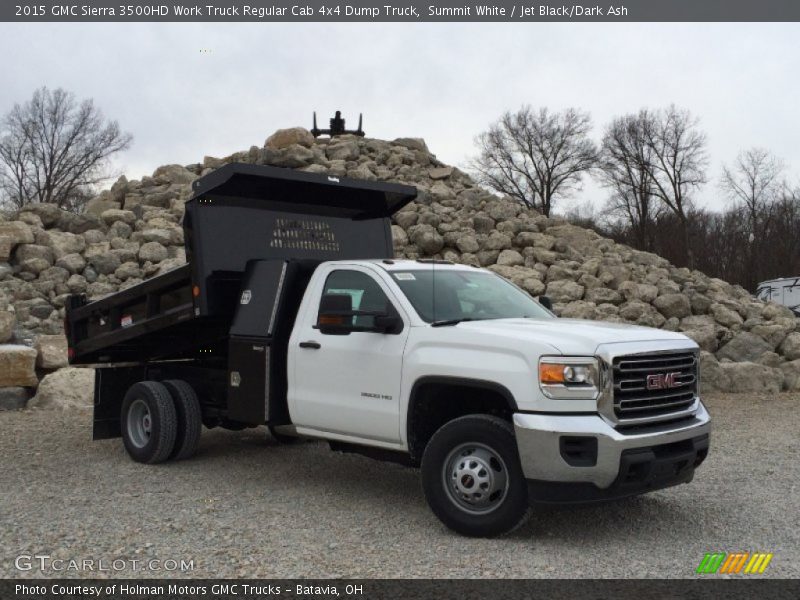 Summit White / Jet Black/Dark Ash 2015 GMC Sierra 3500HD Work Truck Regular Cab 4x4 Dump Truck