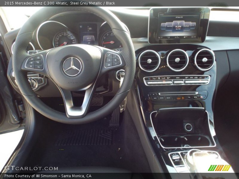 Steel Grey Metallic / Black 2015 Mercedes-Benz C 300 4Matic