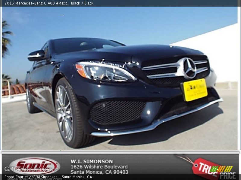 Black / Black 2015 Mercedes-Benz C 400 4Matic