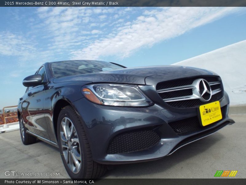 Steel Grey Metallic / Black 2015 Mercedes-Benz C 300 4Matic