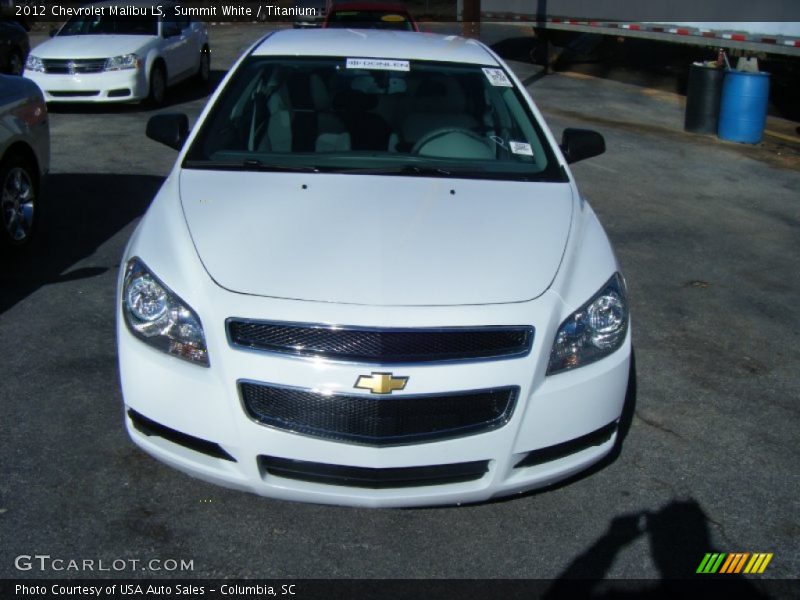Summit White / Titanium 2012 Chevrolet Malibu LS