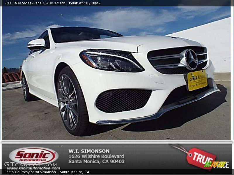 Polar White / Black 2015 Mercedes-Benz C 400 4Matic