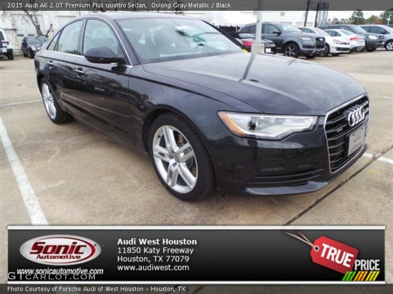 Oolong Gray Metallic / Black 2015 Audi A6 2.0T Premium Plus quattro Sedan