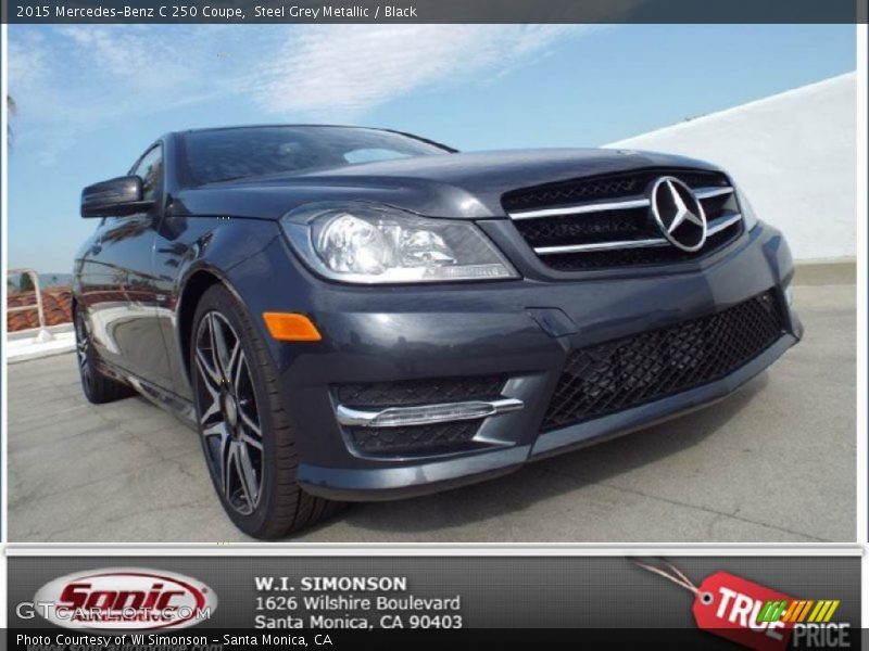 Steel Grey Metallic / Black 2015 Mercedes-Benz C 250 Coupe