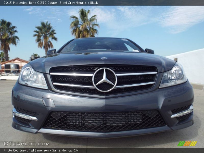 Steel Grey Metallic / Black 2015 Mercedes-Benz C 250 Coupe